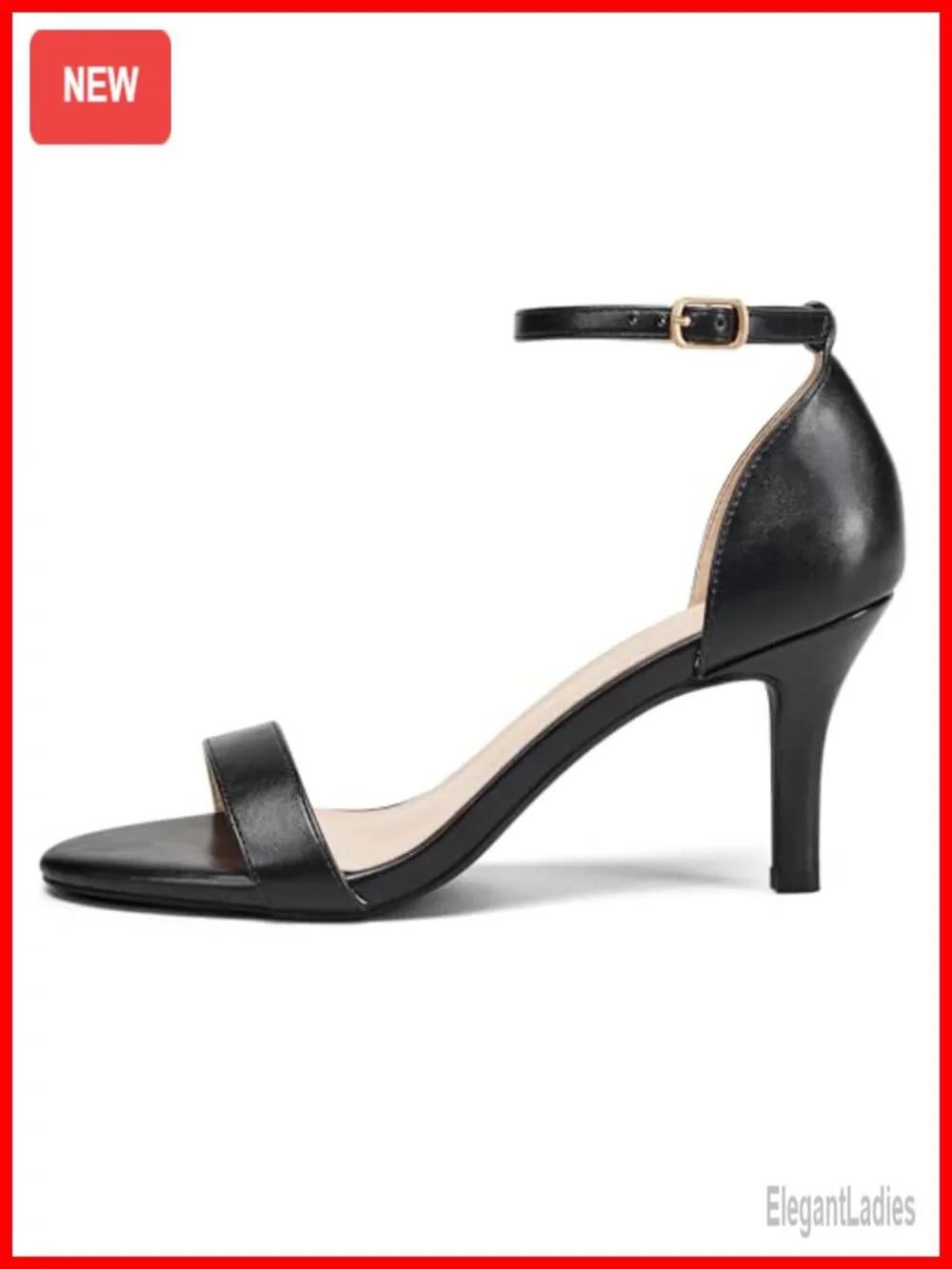 Kitten Heel Sandals with Ankle Strap Open Toe Dress Heels for Women